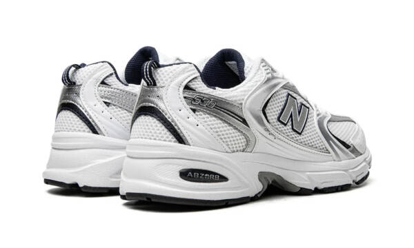 New Balance 530 White Silver Navy - Image 3